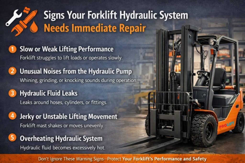 Signs Your Forklift Hydraulic System Needs Immediate Repair